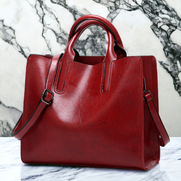 Women's Simple Handbag Leather Shoulder Bag