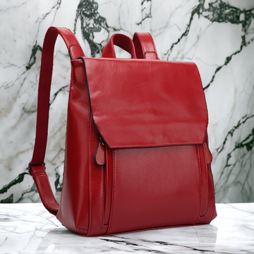 Retro Leather Shoulder Bag Large Capacity Backpack