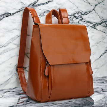 Retro Leather Shoulder Bag Large Capacity Backpack